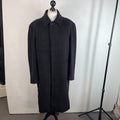 Marco Ricci Black Cashmere & Wool Overcoat Single Breast Made in Italy EU 52 (L)