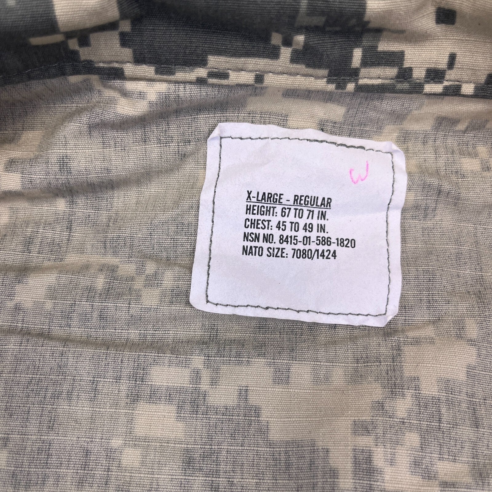 US Army Issue Digital Jacket Camo Combat Uniform Surplus US size XL-Regular