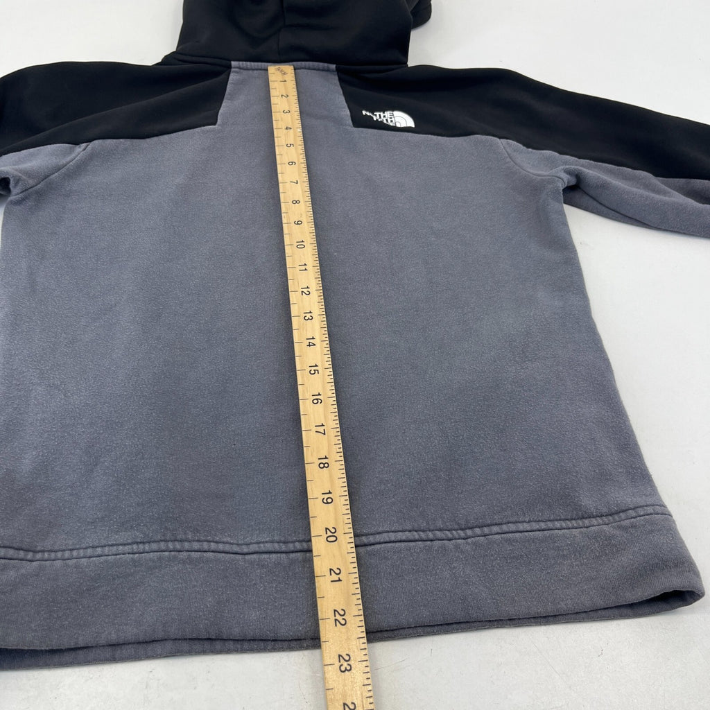 The North Face Boys Graphic Hoodie Jumper 14-15 Years XL Grey & Black