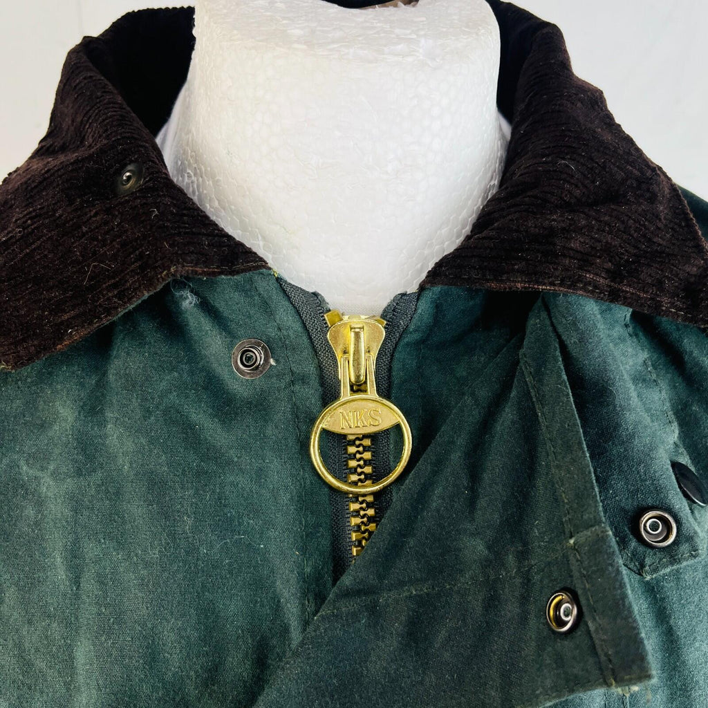 Chiori Women's Waxed Cotton Stockman Weather Jacket Green Long Riding Coat UK XL