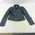Mango Women's Genuine Soft Leather Biker Jacket in Black size Small