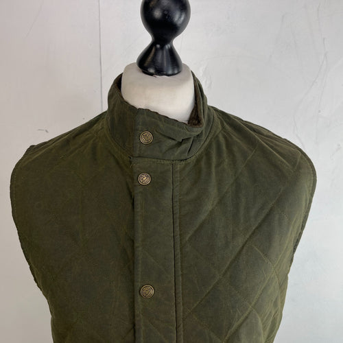 Argyll Women's Wax Waterproof Gilet Embroidered Vest in Green size Large - VGC