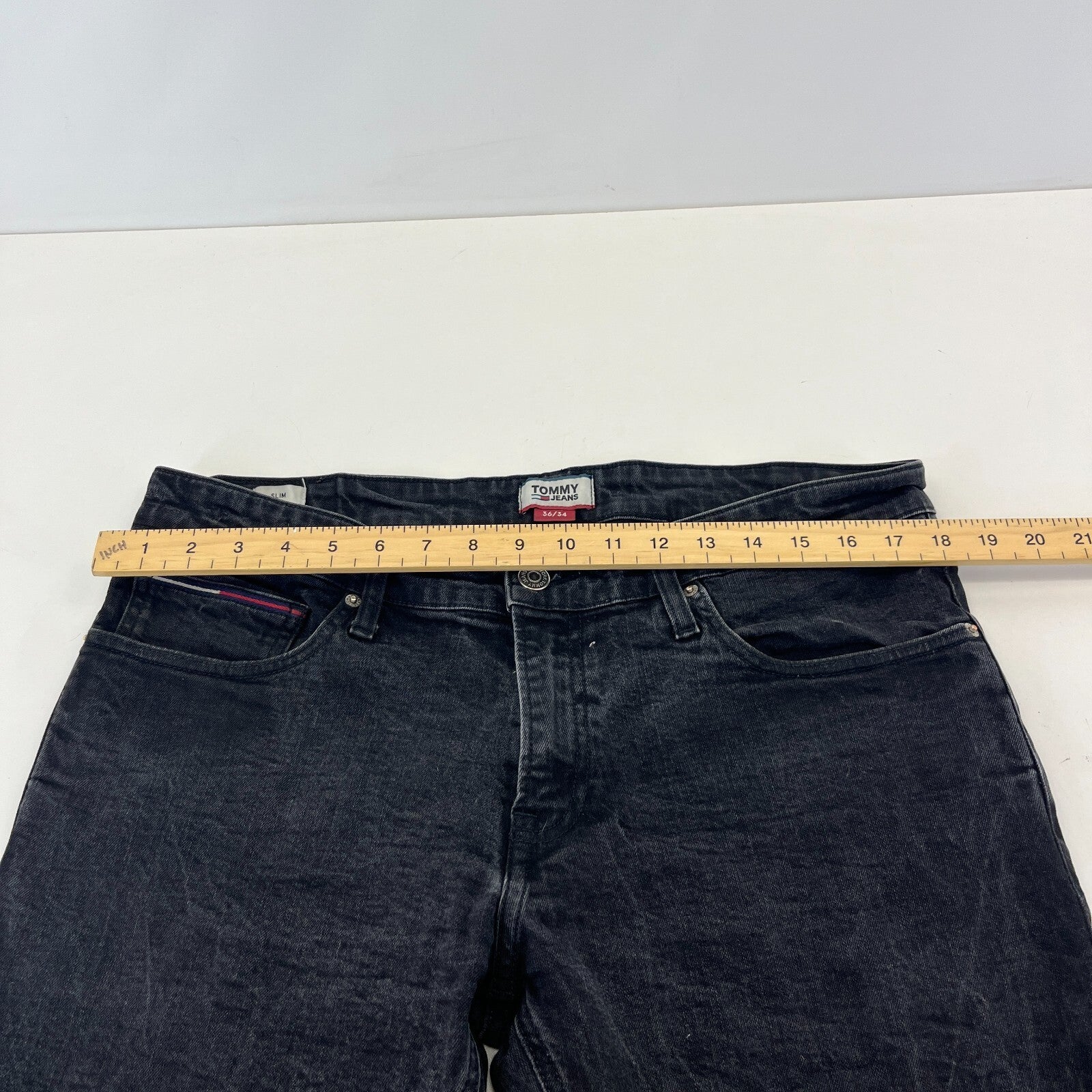 Tommy Hilfiger Scanton Jeans Mens W36" L34" Denim Slim Fit Stretch Black