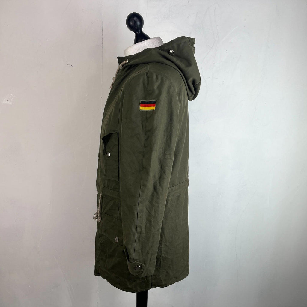 Vtg 80s Women's Bundeswehr German Army Parka Jacket Olive Green & Liner size L