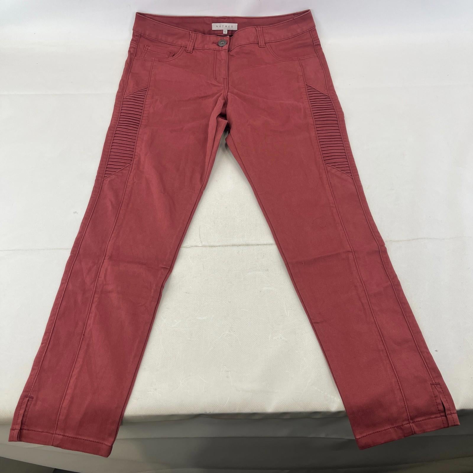 Nutmeg Super Skinny Stretch Chino Jeans Terracotta Red - UK size 12 - BNWOT