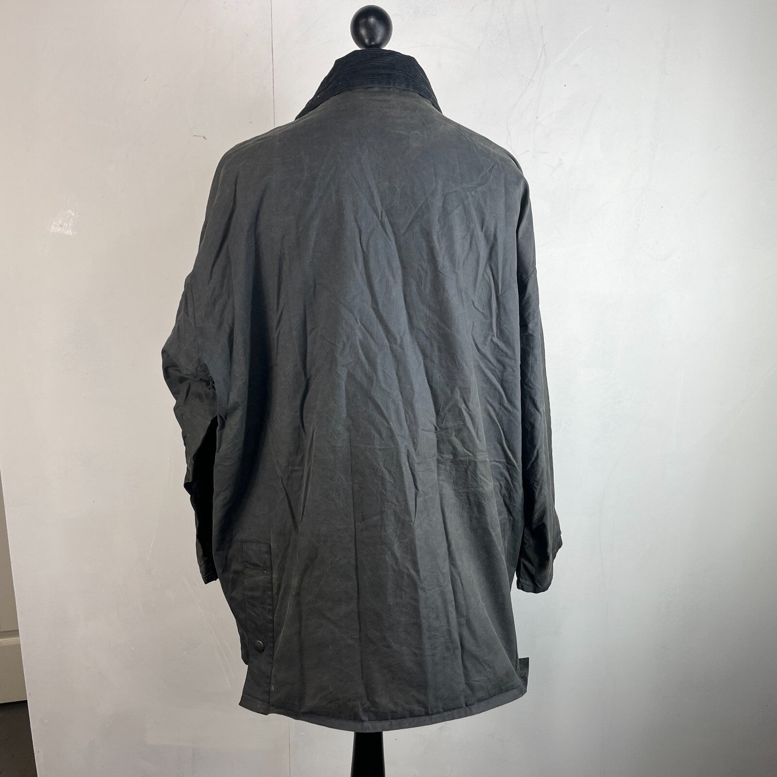 Mc Orvis Wax Jacket Mens size XL Black Waxed Riding Outdoor Coat England