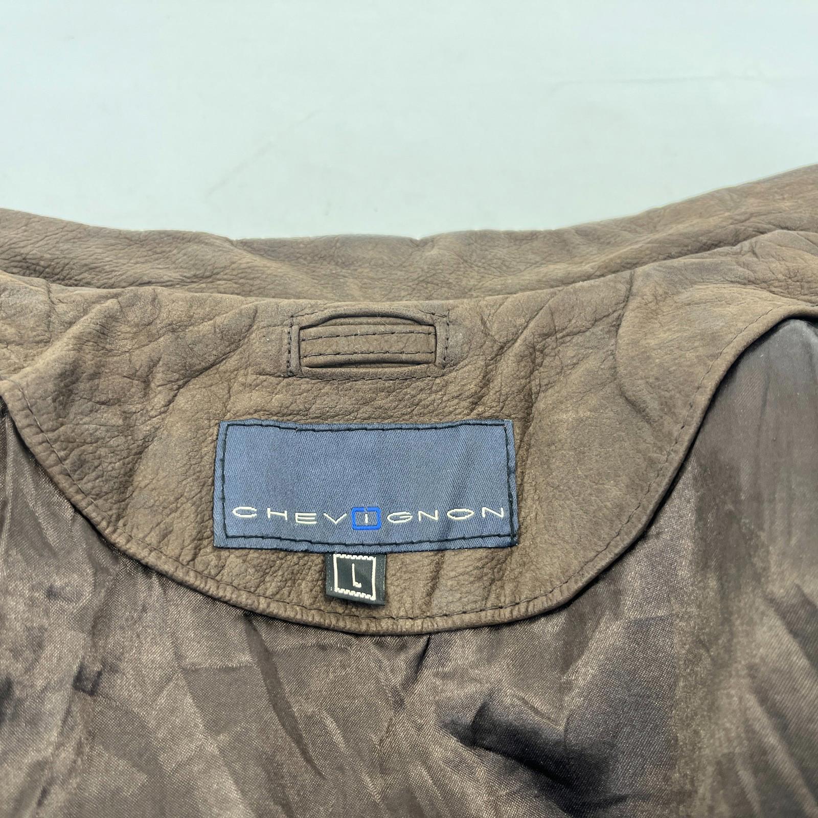 Chevignon Brown Soft Leather Jacket Men's size Large Mid Length