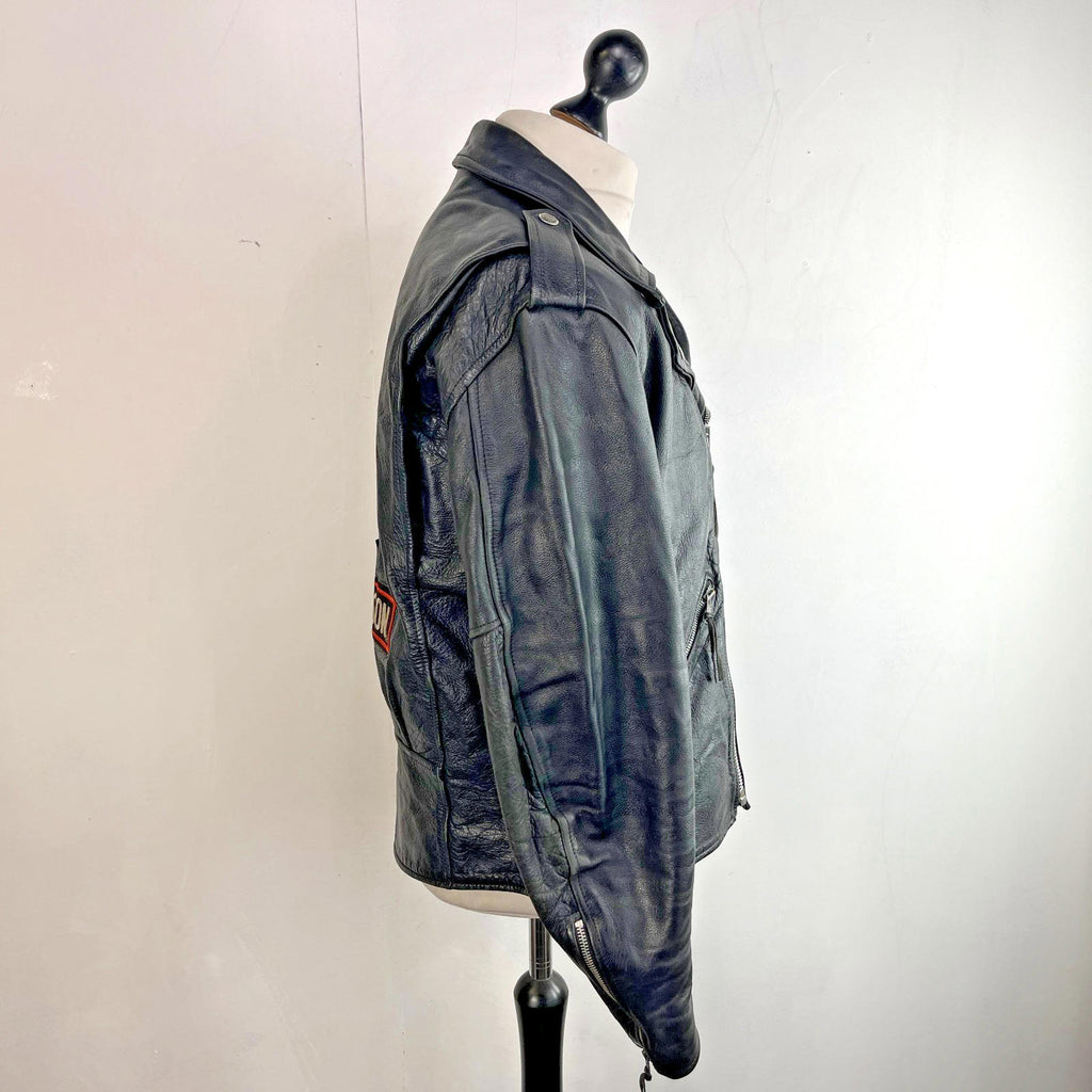 Vintage Genuine Harley Davidson Black Leather Jacket Made in USA - US size L