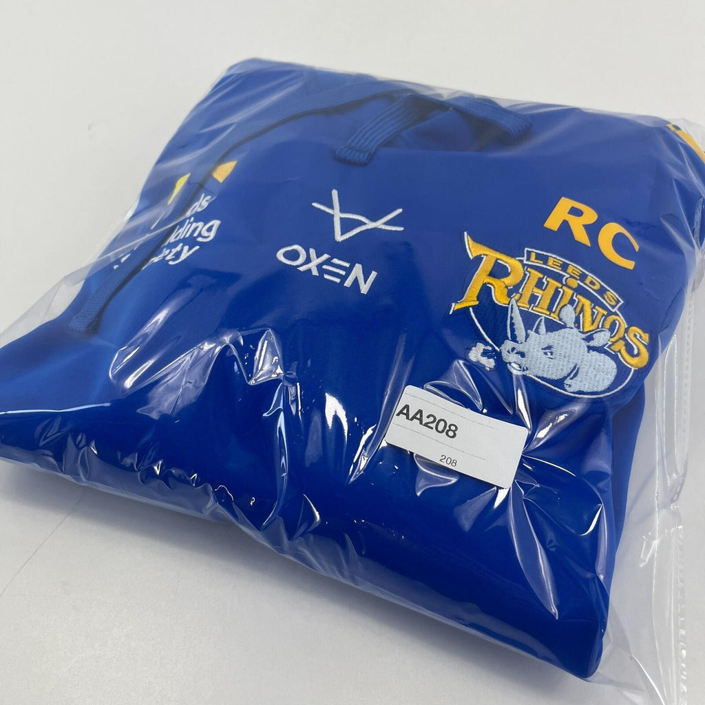 ISC Bradford Bulls Hoodie Rugby Mens size Medium Pull Over Blue & Yellow