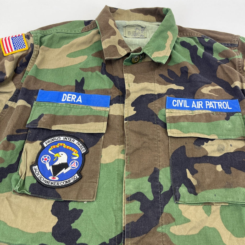 Original US Civil Air Patrol Uniform Jacket with Badges Camo Green Small X-Short