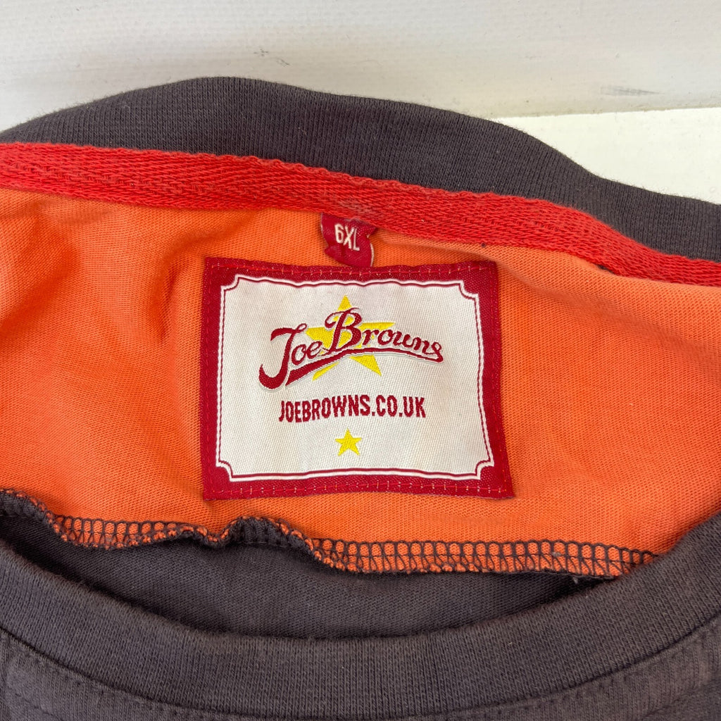 Joe Browns Biker T-shirt Mens Brown/Orange size 6XL Crew Neck Long Sleeve Cotton