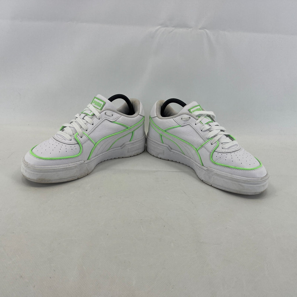 Puma Women's White Trainers with Fluoro Green Piping UK size 7 EUR size 40.5