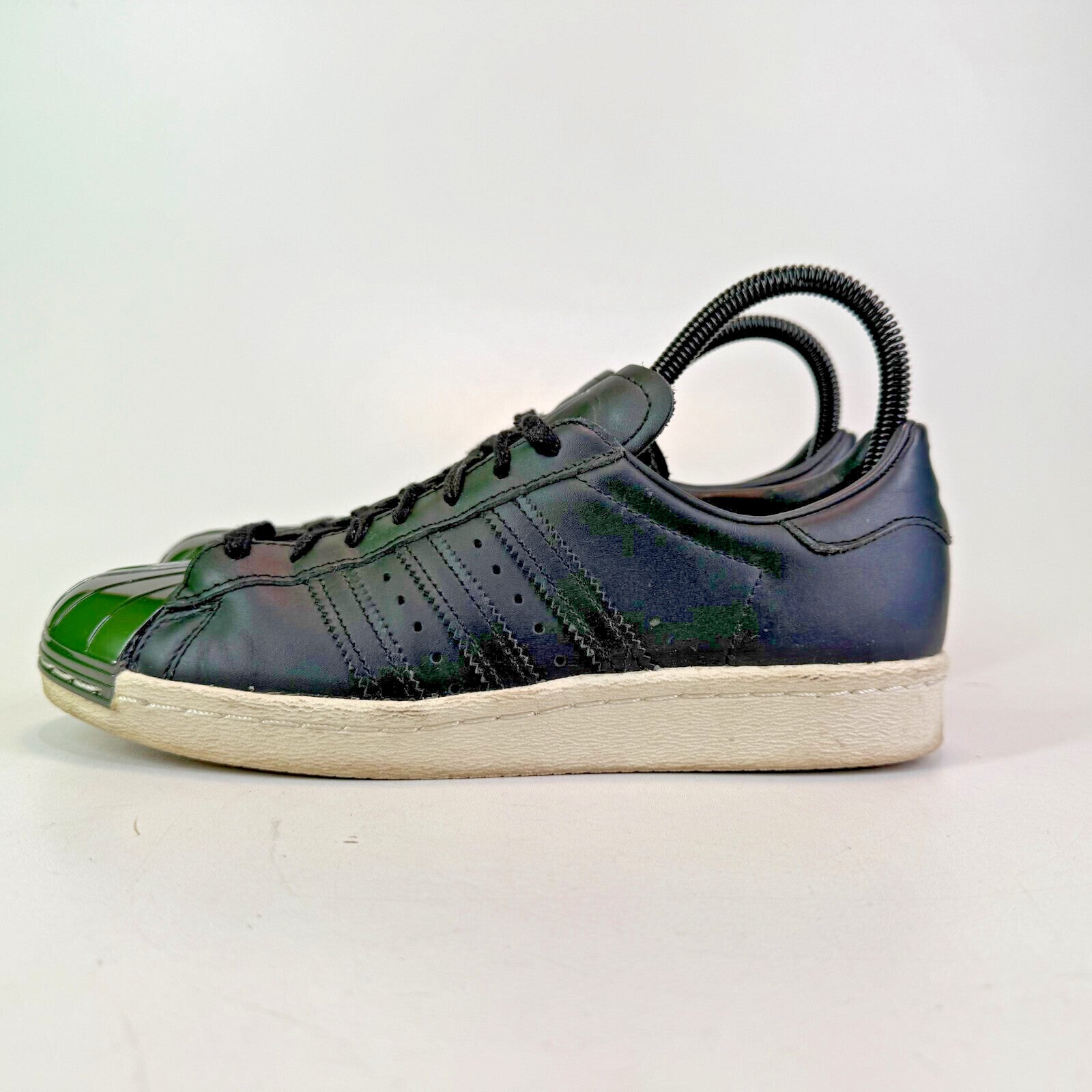 Adidas Superstar Dark Chrome Shell Toes Black Leather White Sole UK size 5