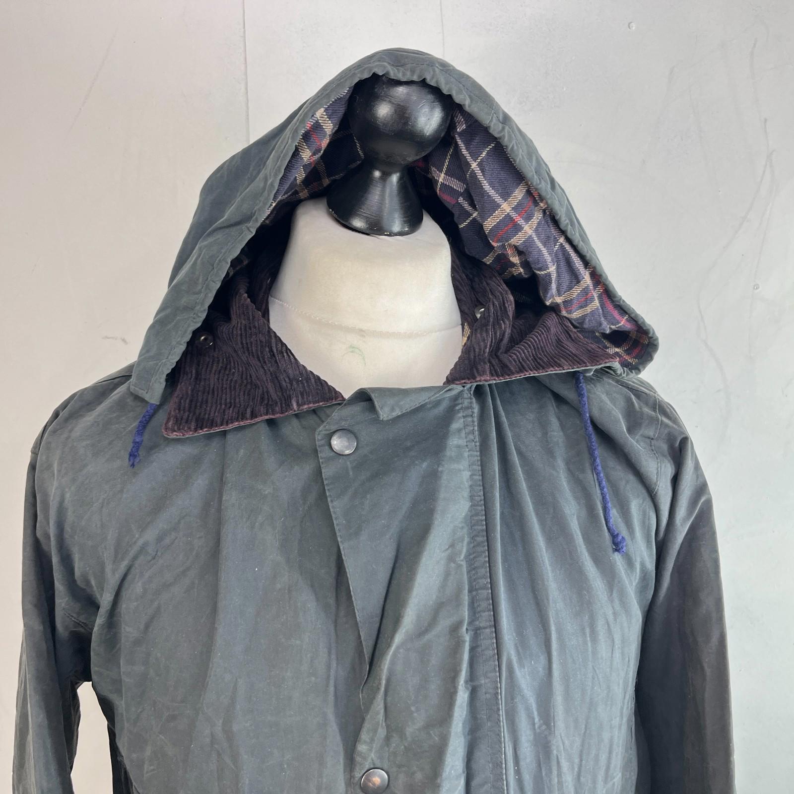 Miller & Simons Wax Jacket in Black with Removable Hood UK size S