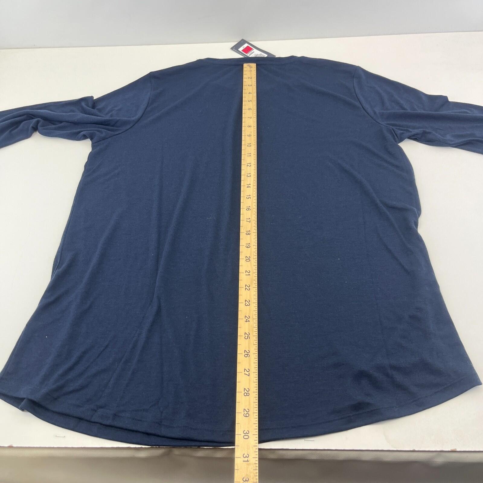 M&S Collection Women's Crew Neck Pullover Top Navy Blue 3/4 Sleeve size 18