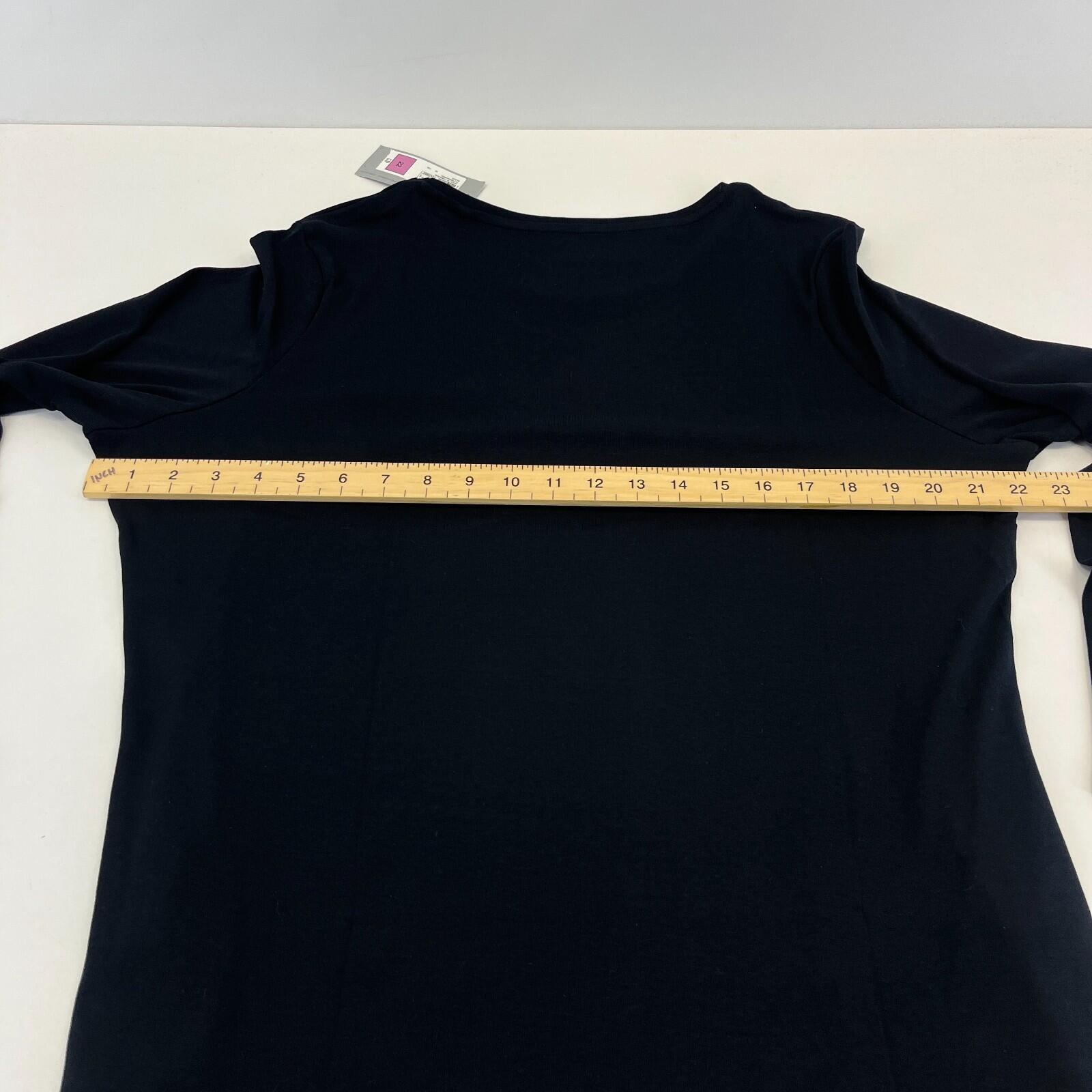 M&S Collection Women's Crew Neck Pullover Top Black Long Sleeve size 22