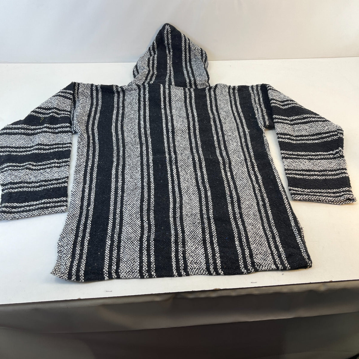 Siesta Genuine Mexican Baja Hoodie Pullover Hippie Festival Black UK size Large