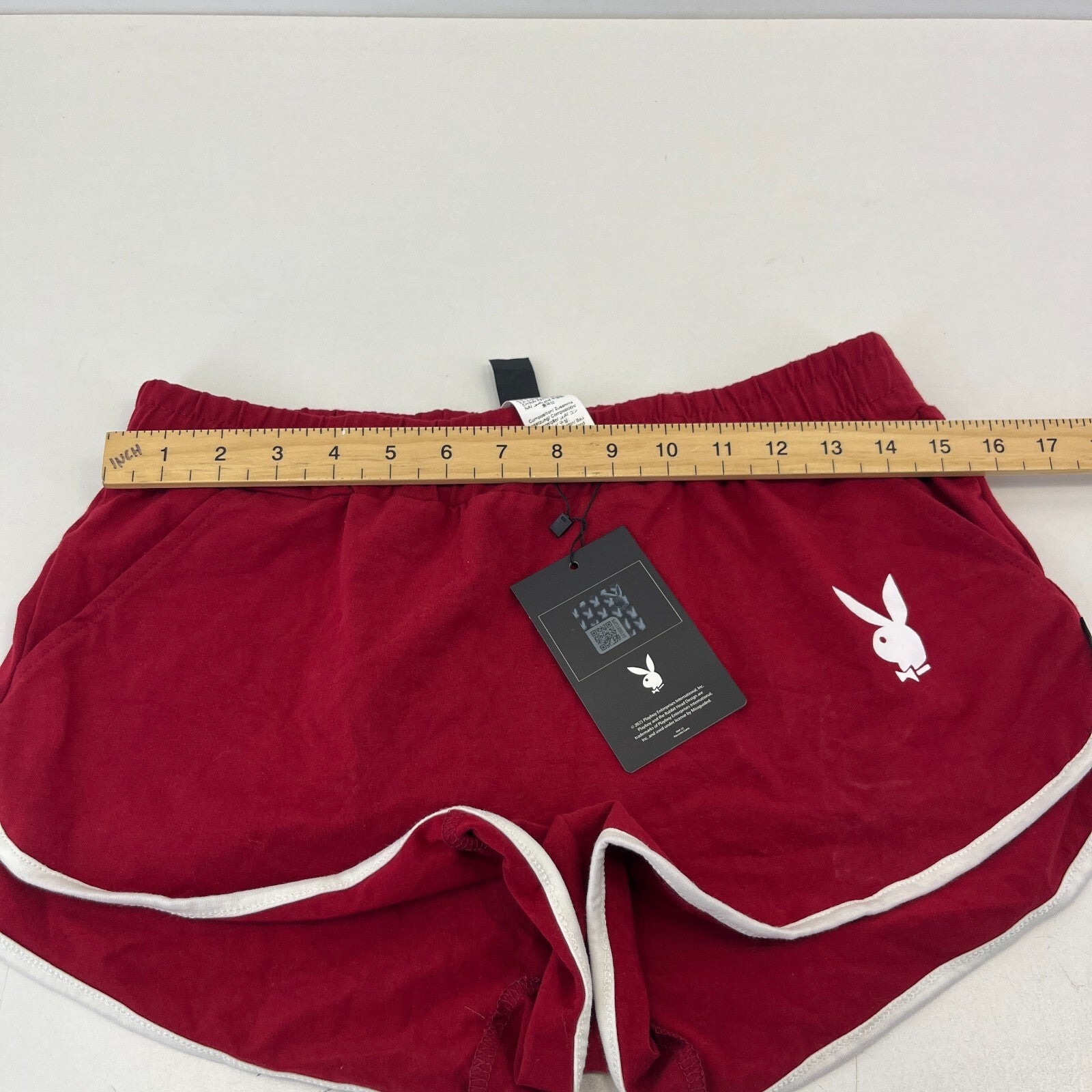BNWT Playboy Deep Red Hot Pants Shorts size Medium - Misguided