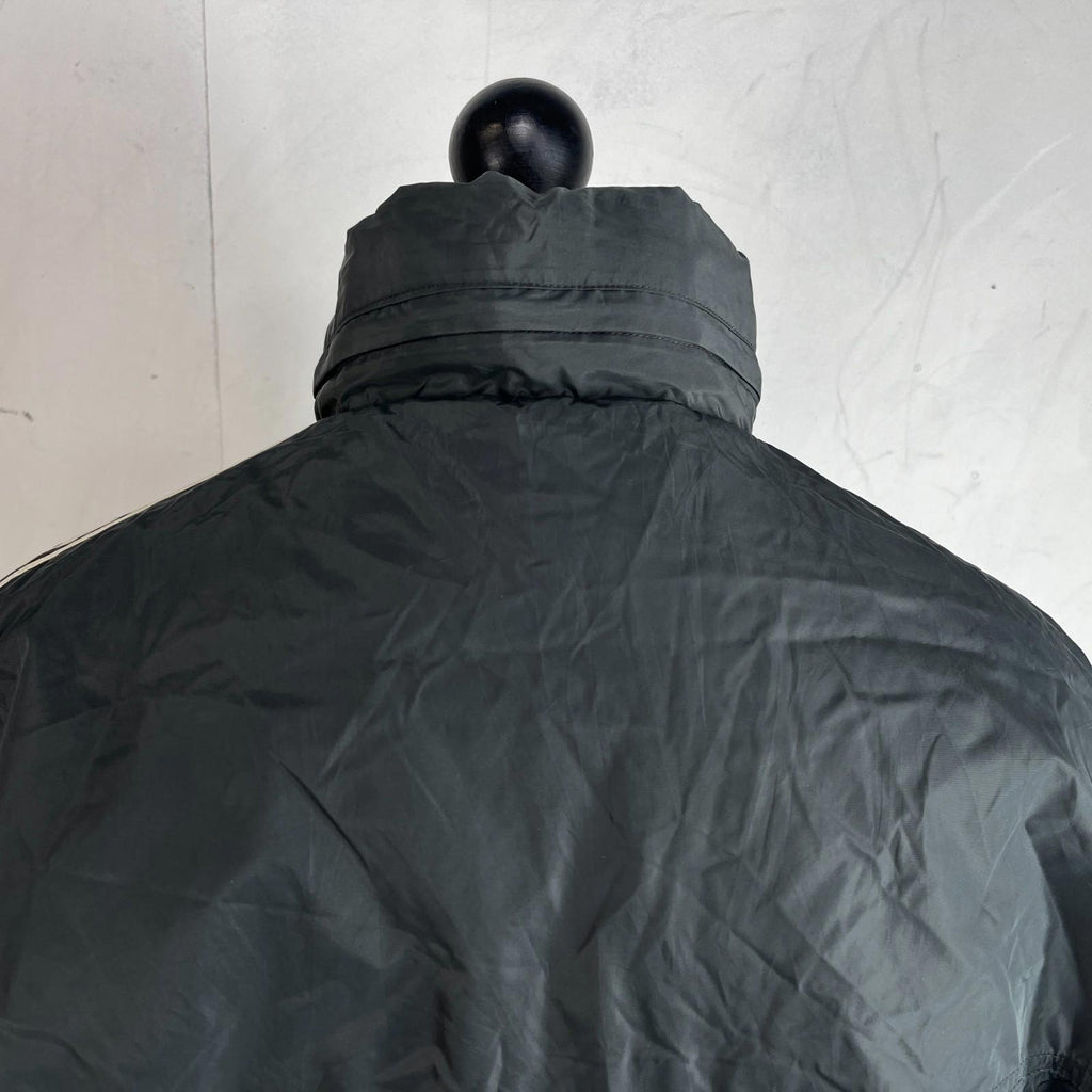 Adidas Men's Quilted Coach Jacket in Dark Grey - size Medium Oversized