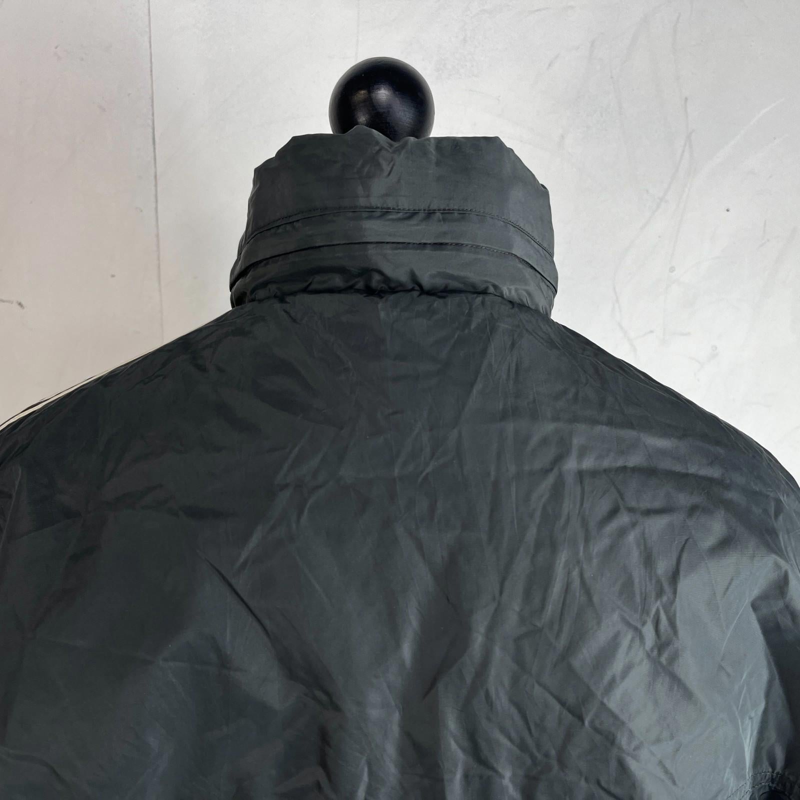 Adidas Men's Quilted Coach Jacket in Dark Grey - size Medium Oversized