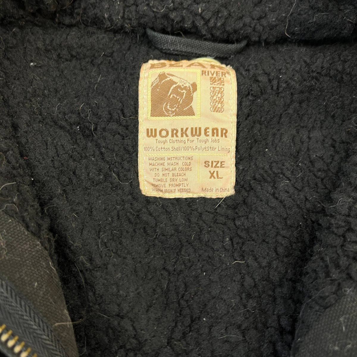 Bear River Premium Heavy Denim Fleece Lined Sherpa Trucker Jacket Black size XL