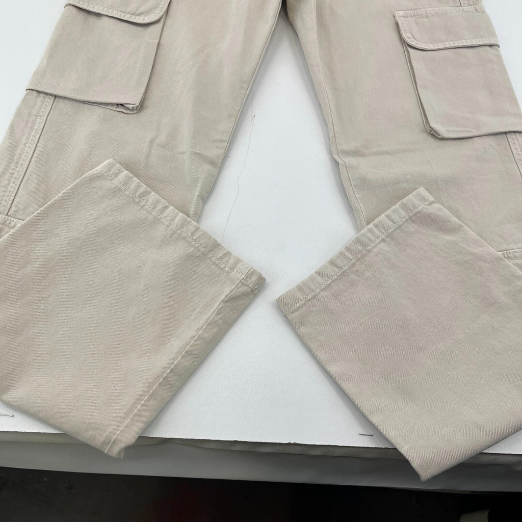 Stradivarius Cargo Chino Trousers in Light Beige UK size 6 Leg 31"