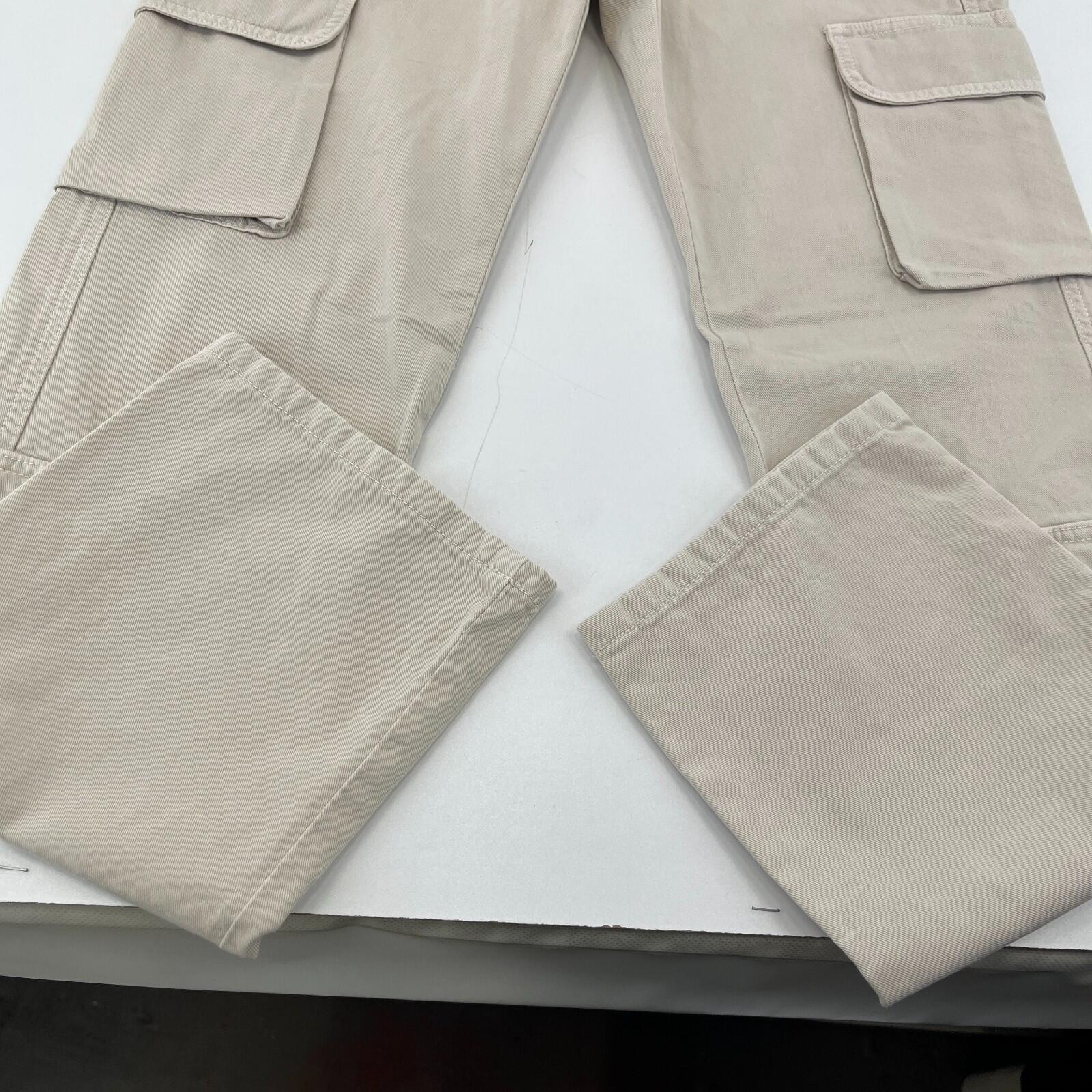 Stradivarius Cargo Chino Trousers in Light Beige UK size 6 Leg 31"