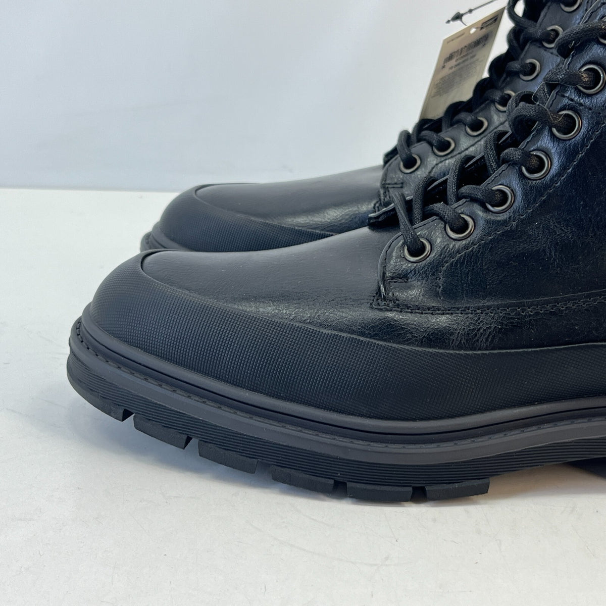 M&S Men's Faux Leather Ankle Boots in Black size UK 7 - EU 40.5