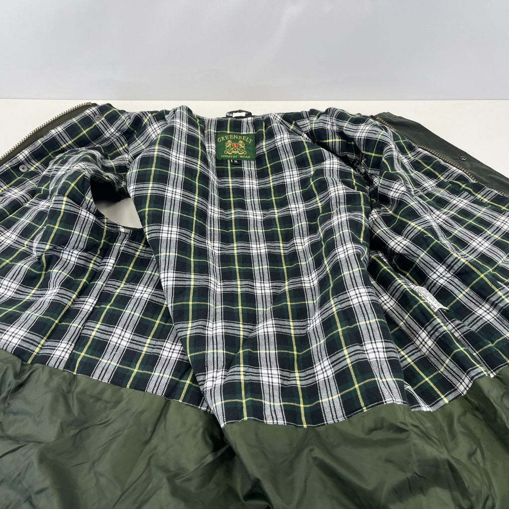 Greenbelt Waxed Gilet in Green size XL Mens Country Vest Tartan Lined Shooting