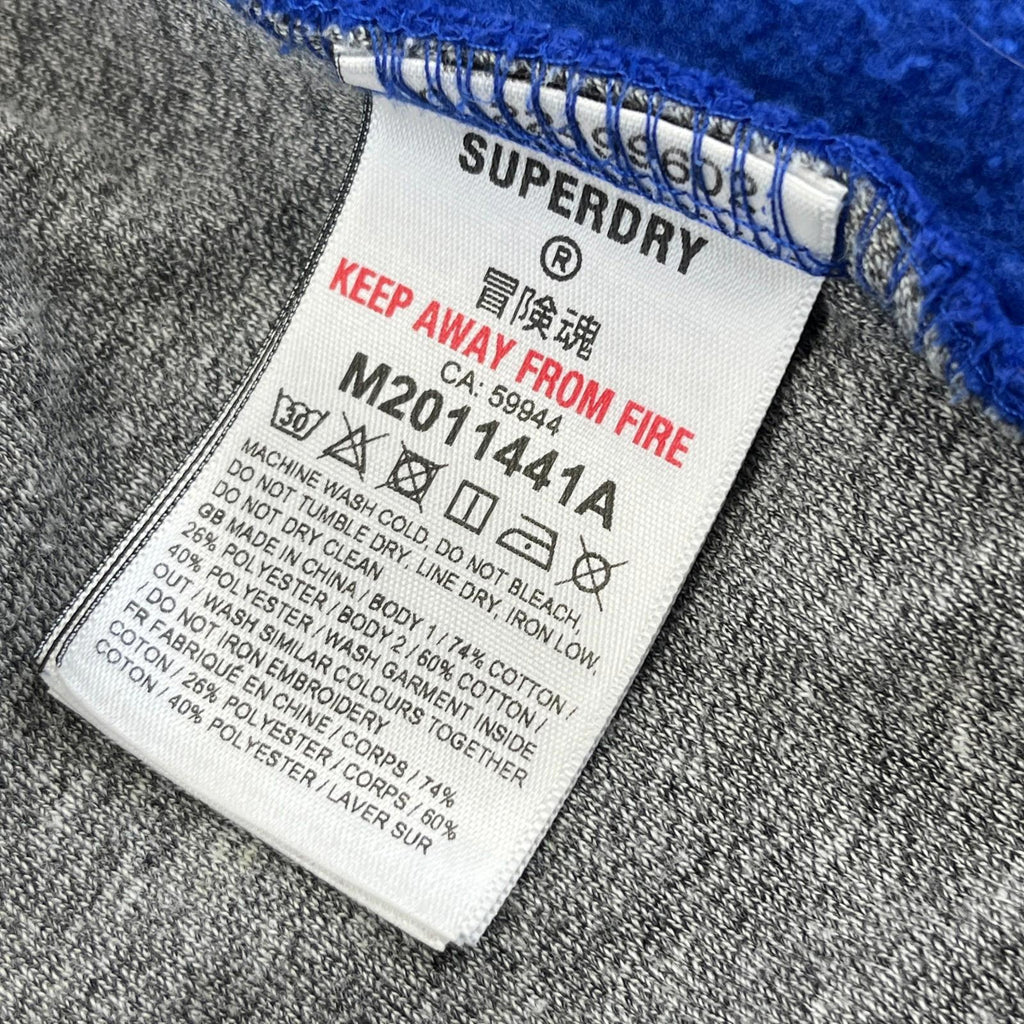 Superdry Pistons 77 Varsity Bomber Jacket in Blue Cotton Blend Coat size M