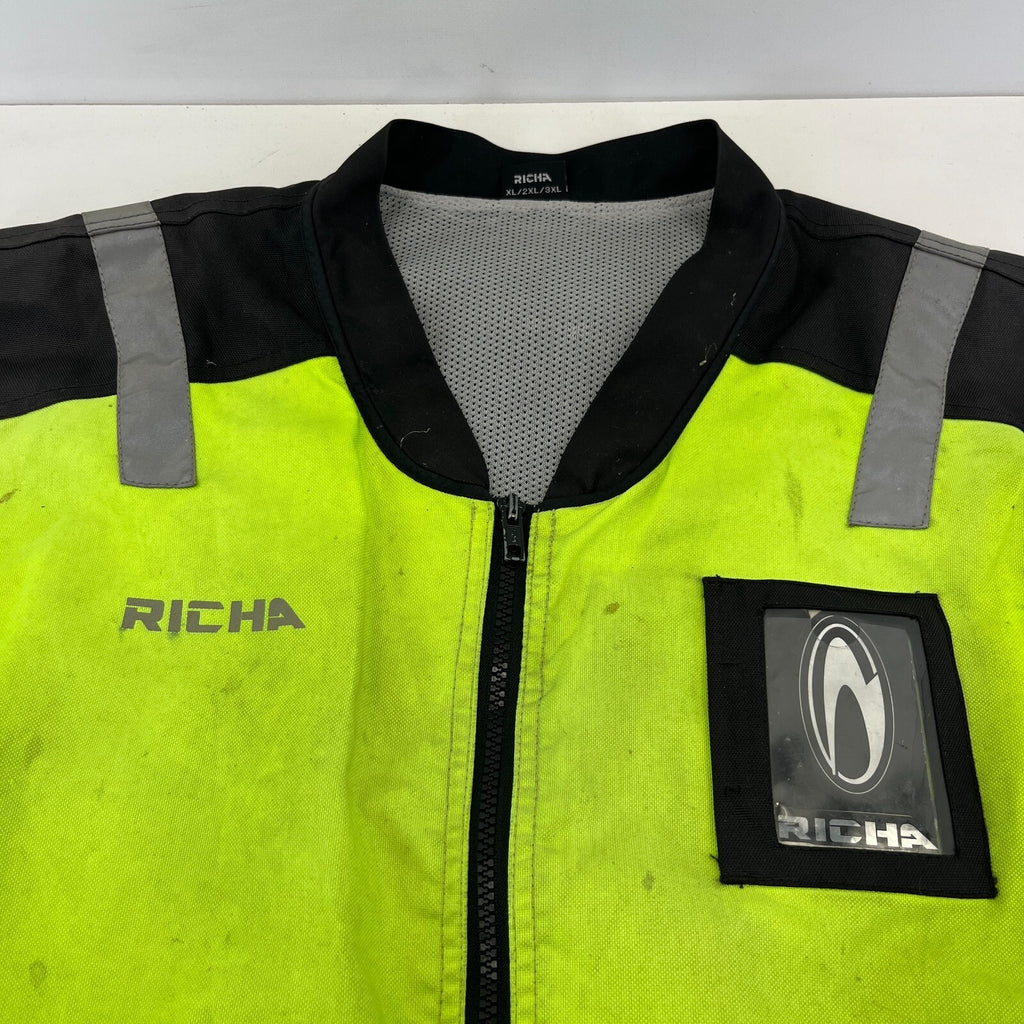 Richa Sleeveless Safety Motorcycle Jacket Motorbike Vest Hi-Vis Yellow XL-3XL