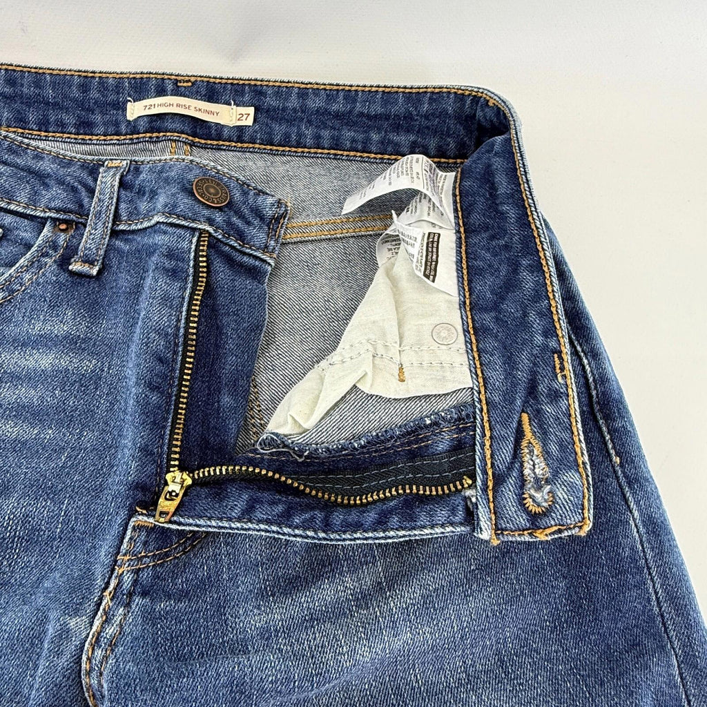 Levi's 721 High Rise Skinny Womens Jeans Blue Regular Straight W27" L32"