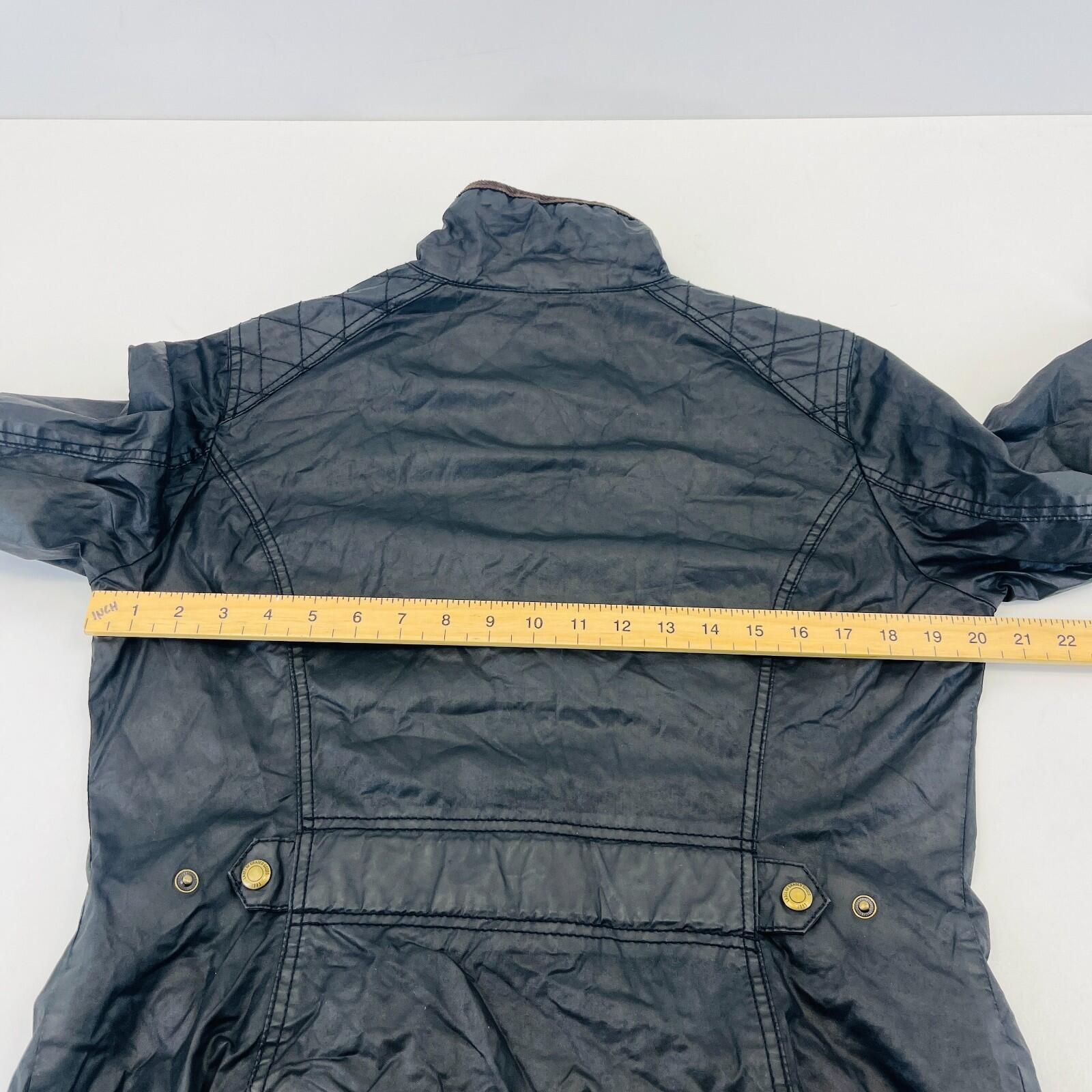 H&M Women's Wax Jacket in Black with Cord Collar size 12