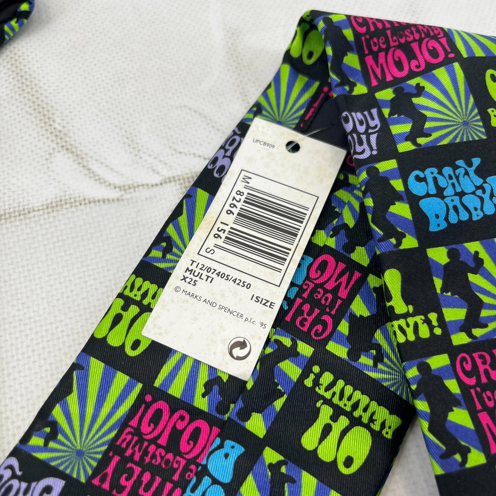 M&S St Michael Austin Powers Tie One Size 100% Polyester Multicoloured