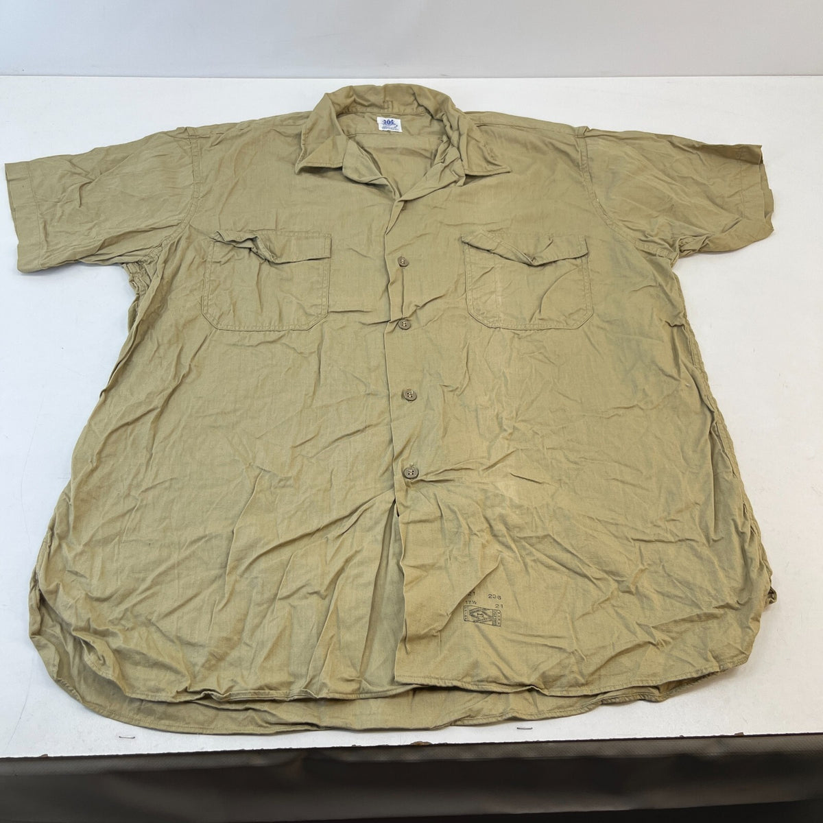 Vintage Elbeco USMC Marines Workwear Twill Shirt Short Sleeve US Military XL