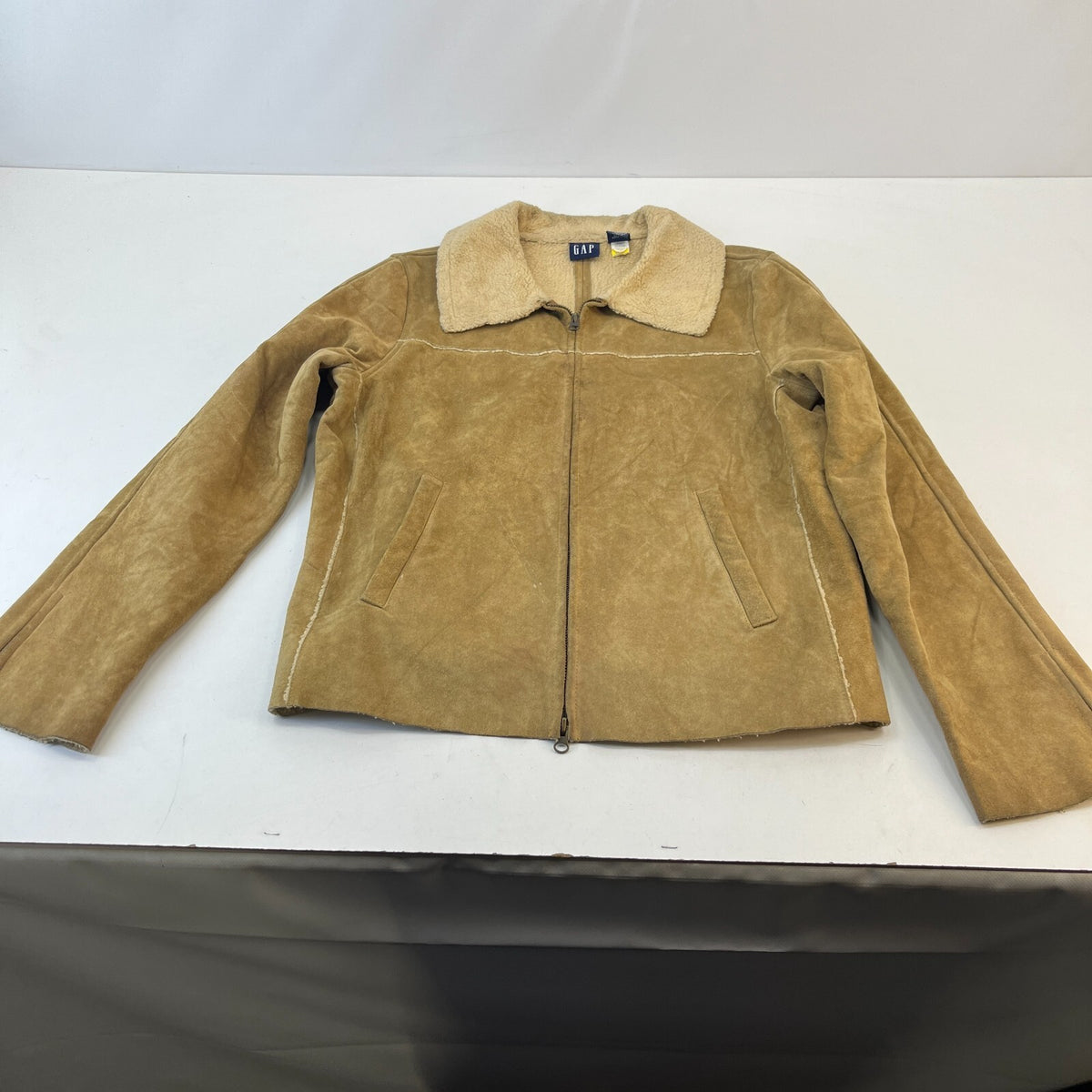 Vintage GAP Suede Leather Jacket Fleece Lined Ladies size Large