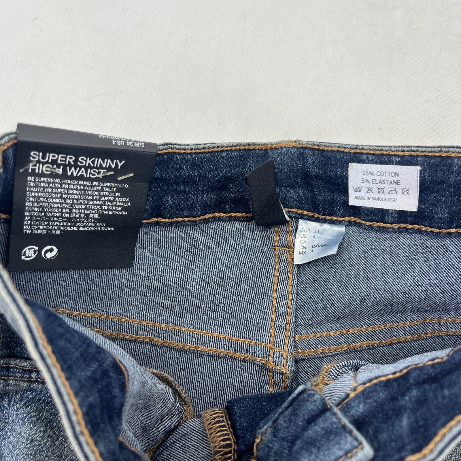 C&A Divided Mid Blue Super Skinny Jeans Women's UK size 6R - NWOT