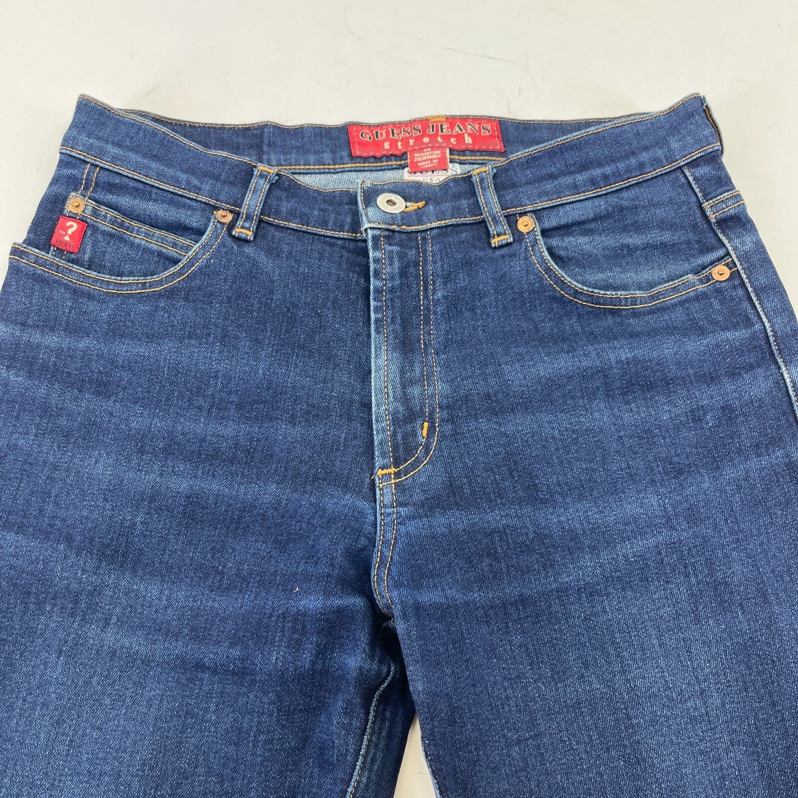 Guess Mens Jeans W29" L33" Dark Blue Medium Rise Stretch Denim