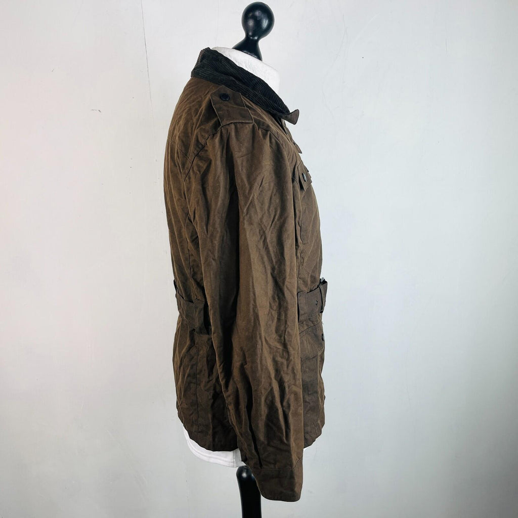 Crane Womens Waxed Cotton Jacket with Belt in Brown size Medium