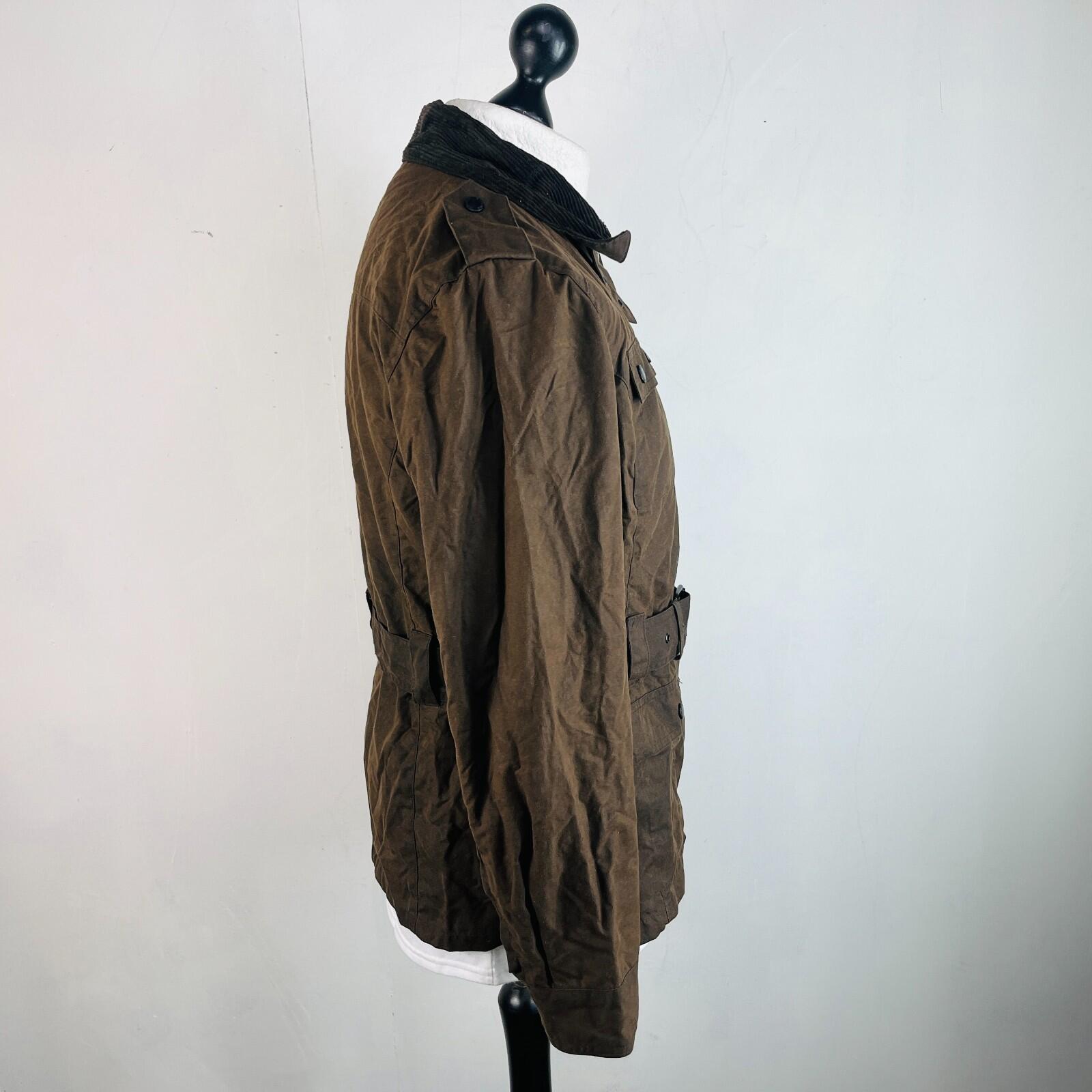 Crane Womens Waxed Cotton Jacket with Belt in Brown size Medium