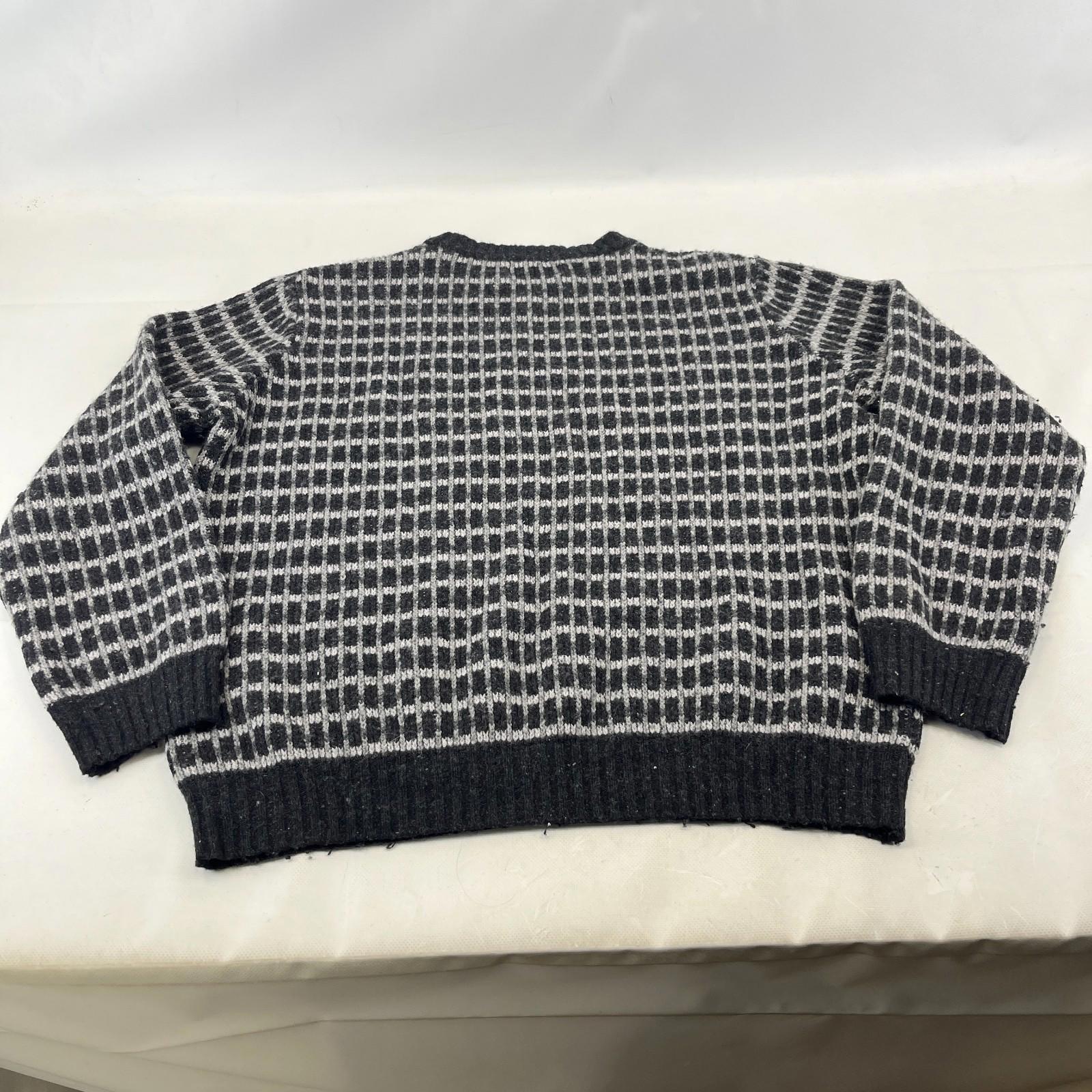 M&S Heritage Men's Jumper Sweater Chunky Knitwear size Large Black/White