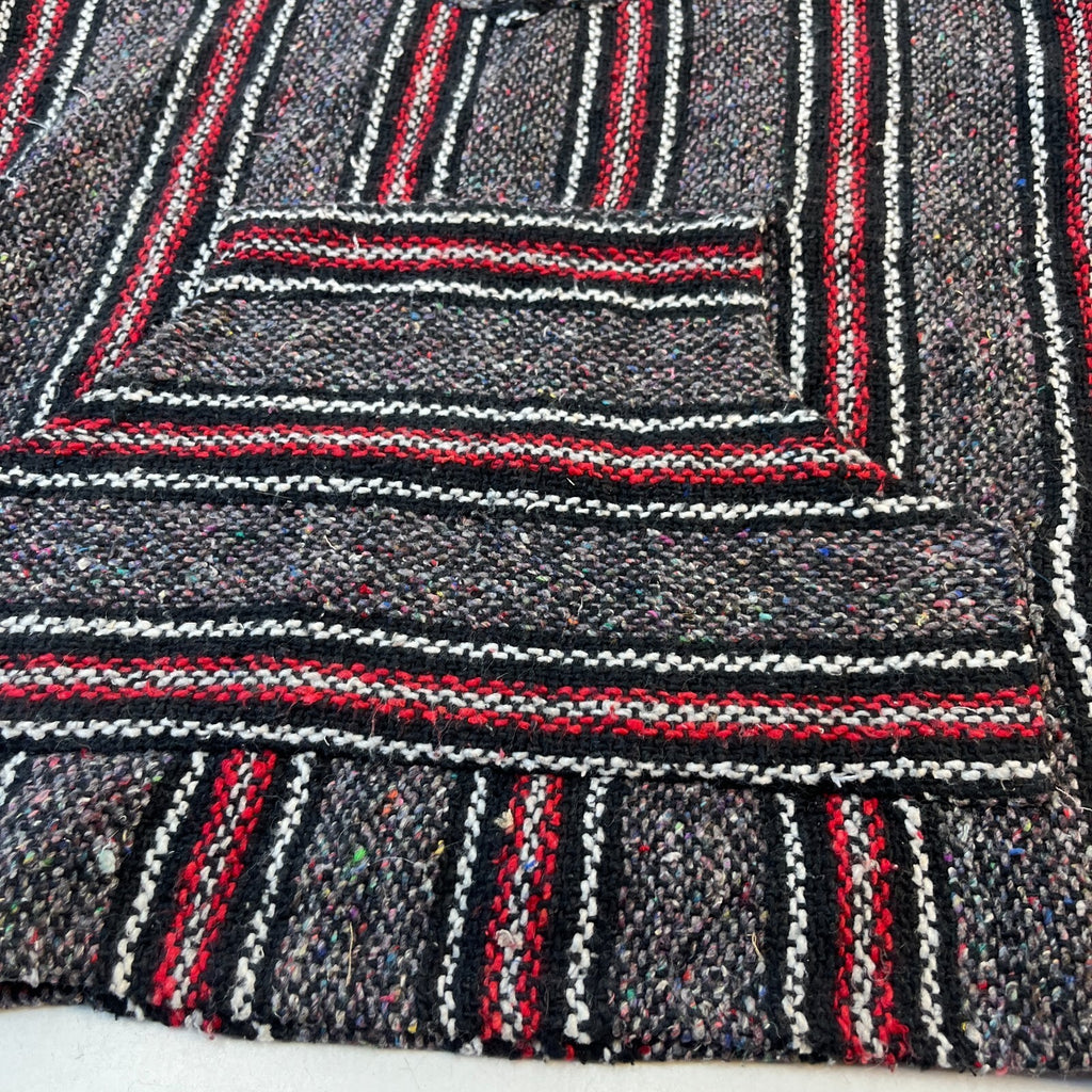 Lienfuegos Genuine Mexican Baja Hoodie Pullover Hippie Festival Black/Red UK M