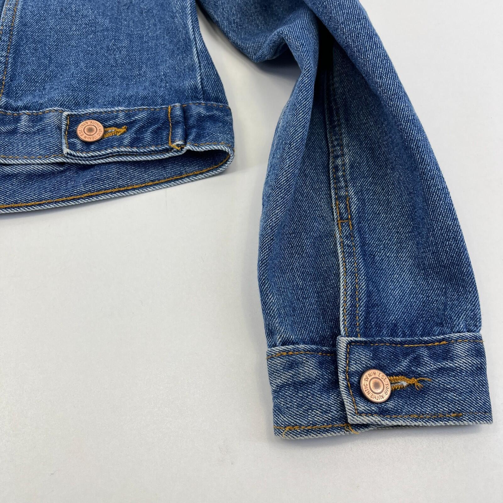New Look Women's Blue Denim Jacket with Sherpa Collar size M
