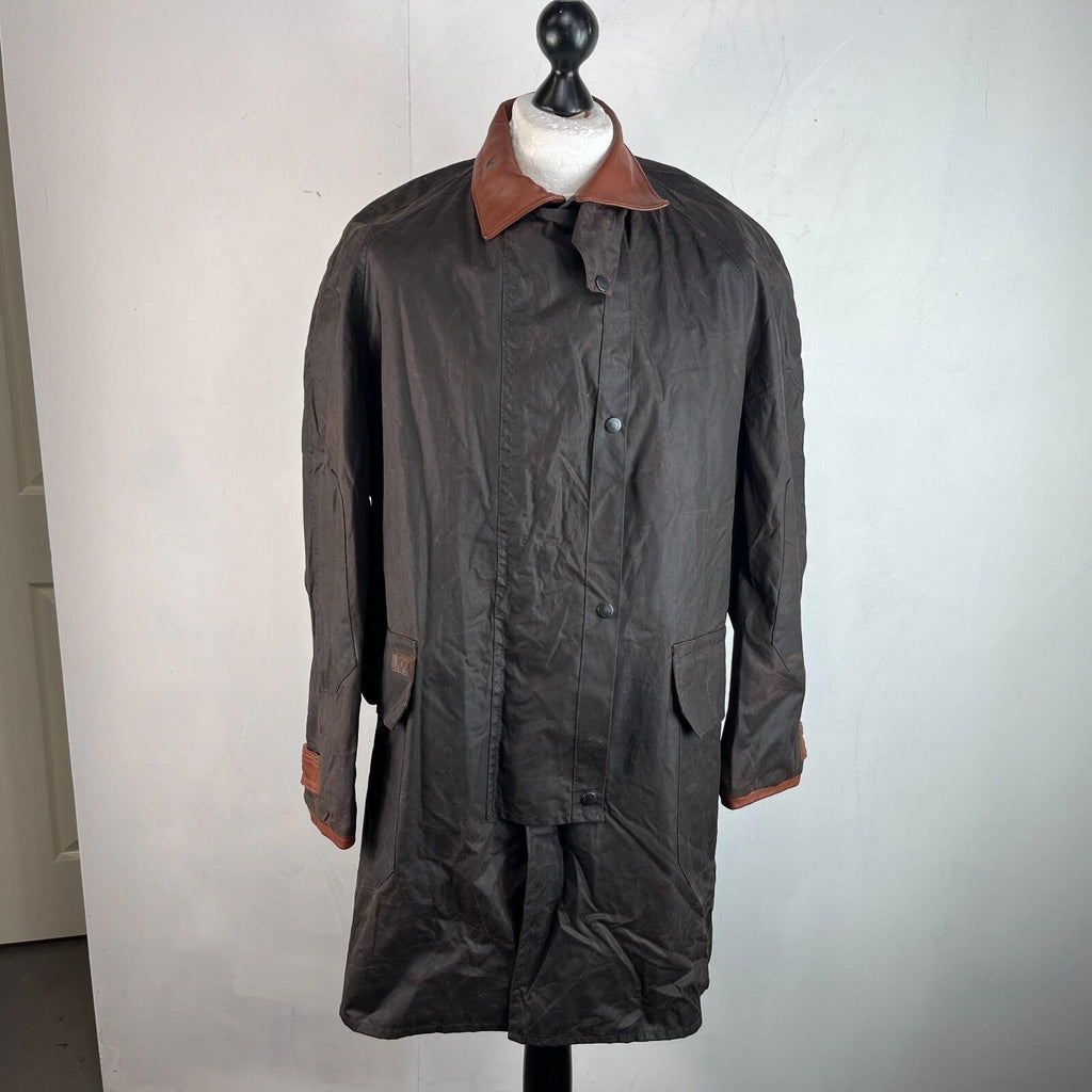 Toggi Wax Jacket Overcoat size L Brown Equine Horses Hunting Country Walking