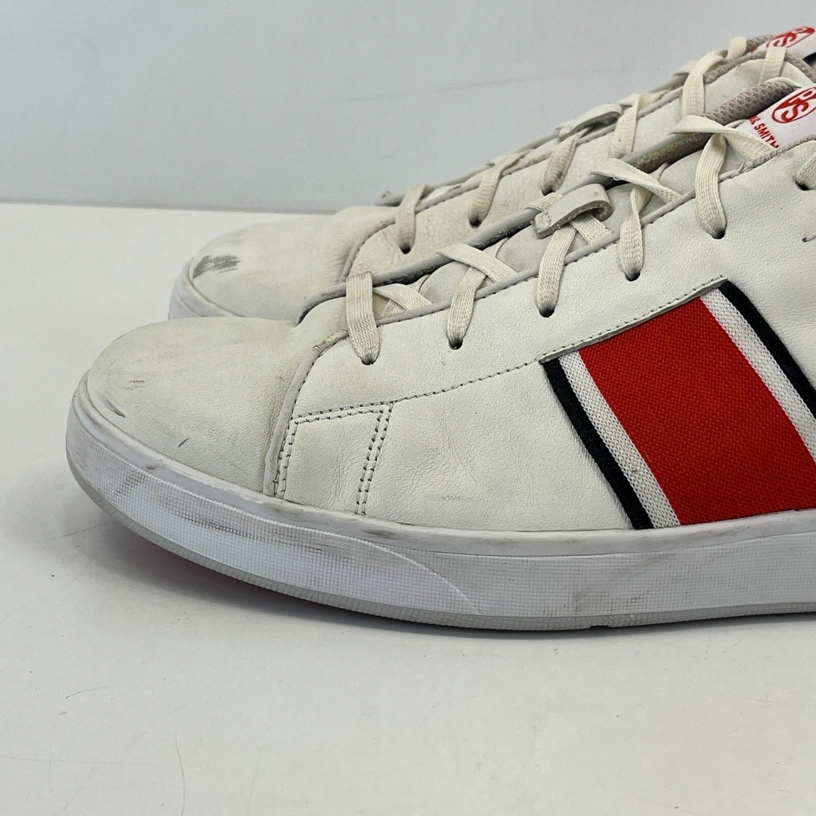 PS By Paul Smith Trainers Men's White & Red Striped Trainers size UK 11 - EU 43
