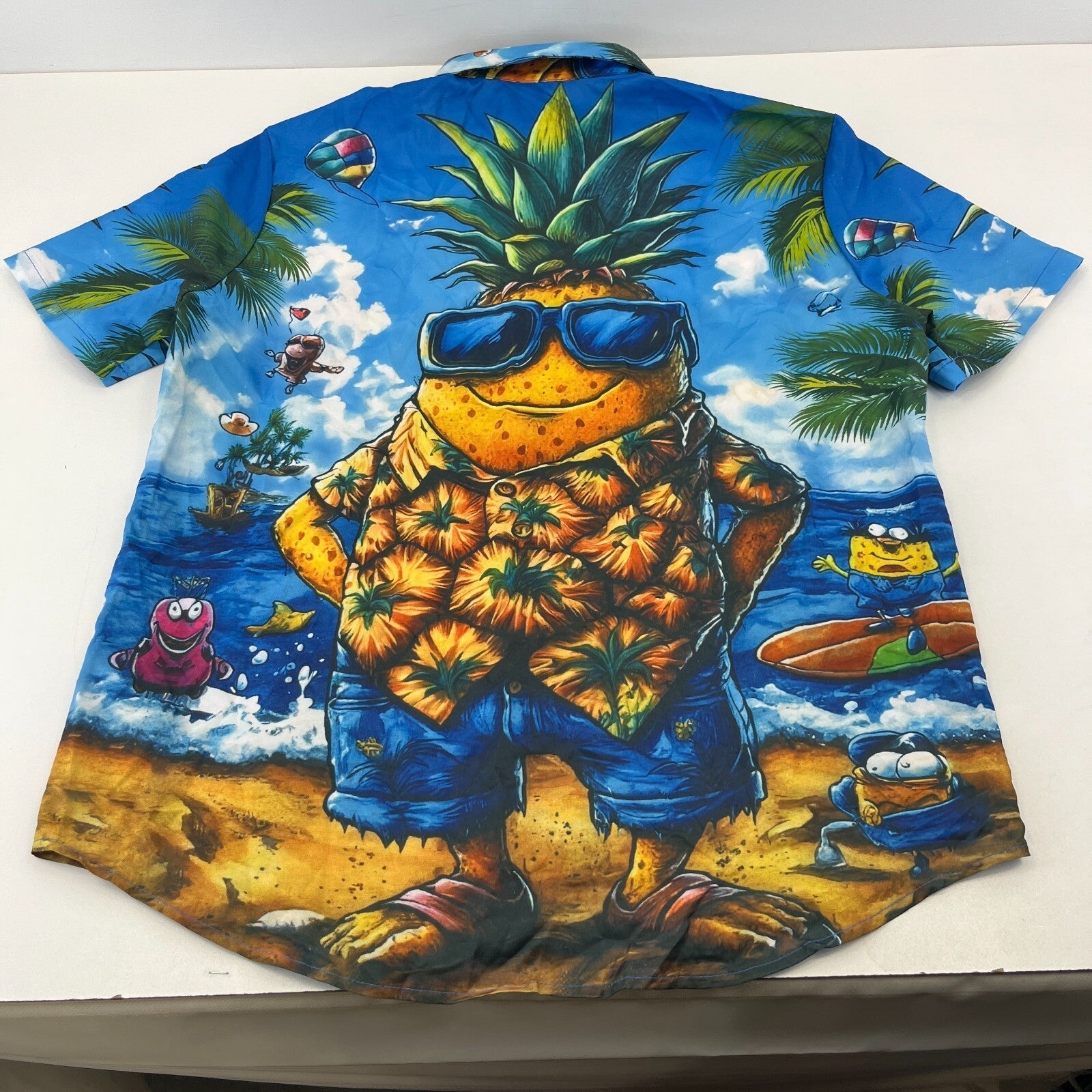 Manfinity Loud Hawaiian Short Sleeve Shirt Mr Pineapple Holiday Print size 2XL
