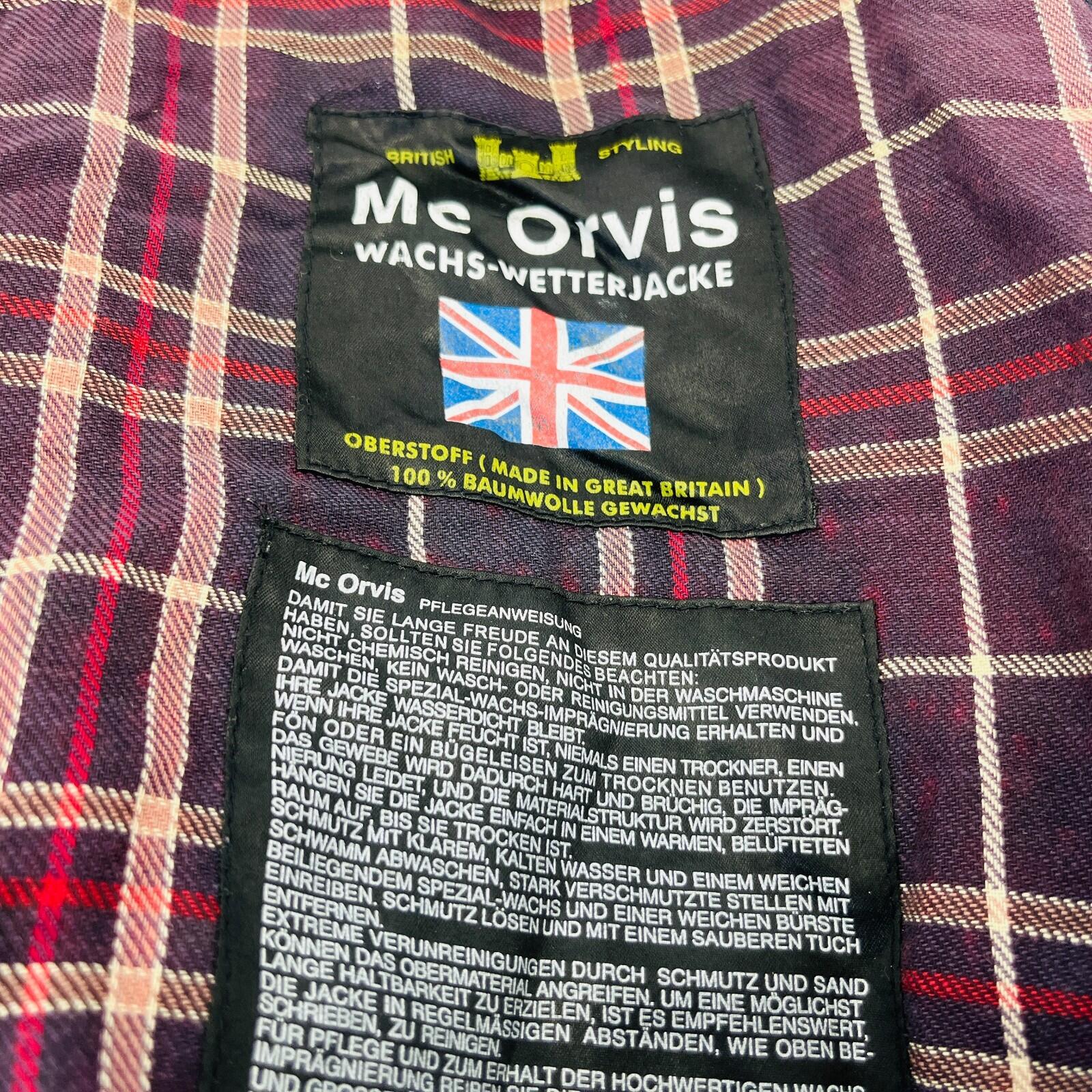 Mc Orvis Wax Jacket Mens size Small Oversized Black Waxed Riding Coat England