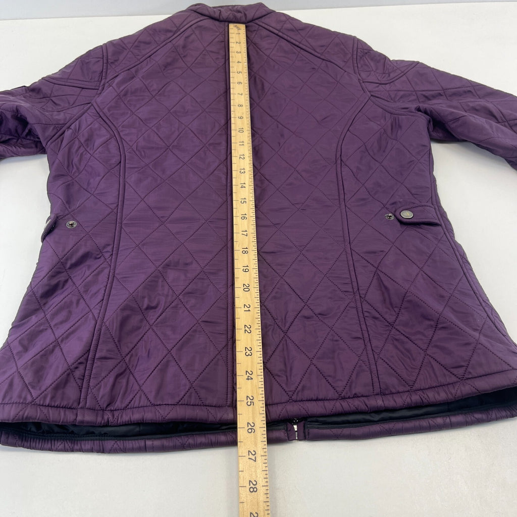 Barbour International Women's Quilted Jacket in Purple size 14 Fleece Lined