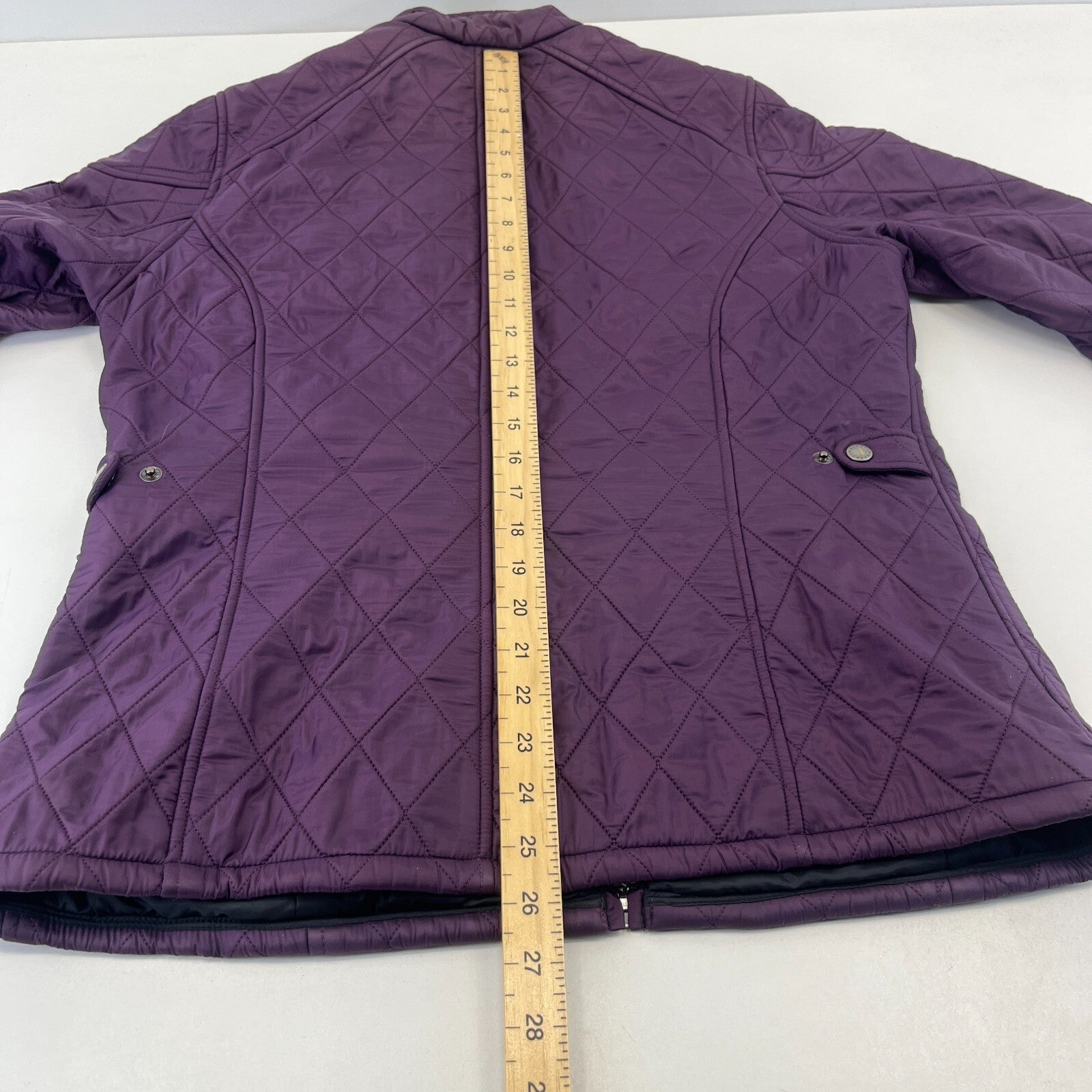 Barbour International Women's Quilted Jacket in Purple size 14 Fleece Lined