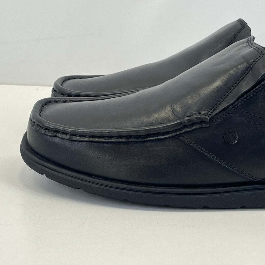 Pretty Green Waltham Slip On Shoes Moccasin Loafers Mens Black Leather UK 11 New